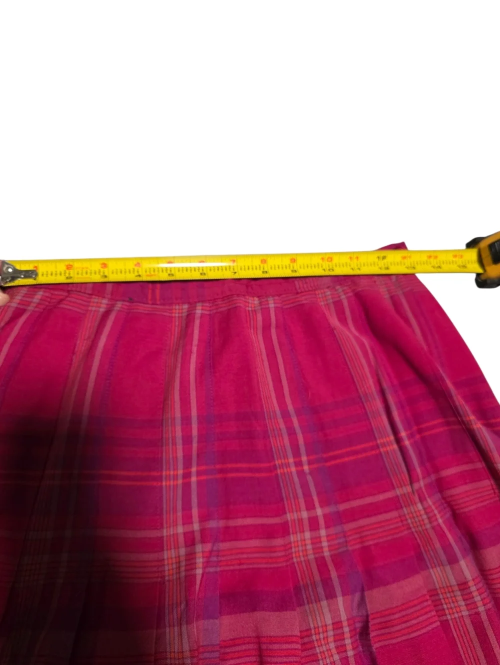 Pendleton Vintage 100% Wool Lightweight Pink Plaid Pleated Maxi Skirt SZ 12 VGUC